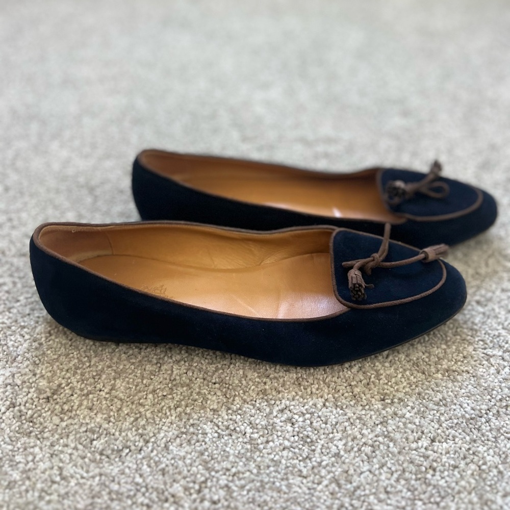 HERMÈS Suede Loafer Flats